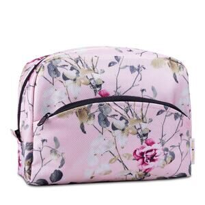 Floral Makeup Bag Cosmetic Pouch w/ Waterproof Lining & Zipper Pocket